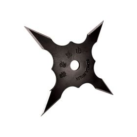 4" Black 4 Point Stainless Steel Throwing Star with pouch