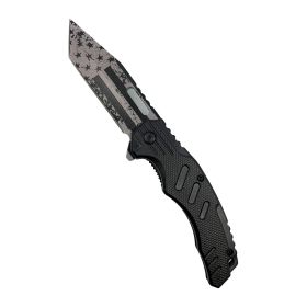 4.75" American Flag Tanto Blade With ABS Handle (Color: Black)