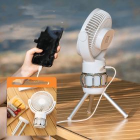 Remote Control Magnetic Suction Movable Tripod Fan (Option: White-USB-10000mah)