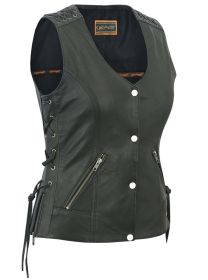 DS285 Women's Vest with Grommet and Lacing Accents (size: XS)