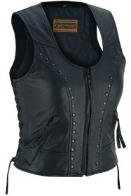 DS241 Women's Lightweight Vest with Rivets Detailing (size: XS)