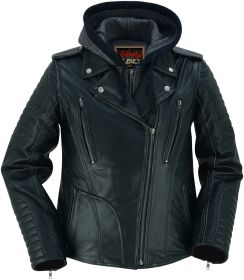 RC877 Women's M/C Jacket with Rub-Off Finish (size: XS)