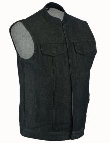 RC977 Men's Rough Rub-Off Raw Finish Denim Vest (size: 6XL)