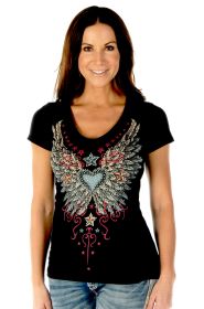 7154BLK Vintage Wings & Stars (size: M)