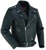 DS710 Economy Motorcycle Classic Biker Leather Jacket - Plain Sides