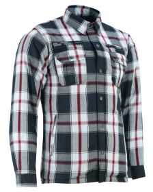 DS4672 Armored Flannel Shirt - Black, White & Red (size: S)