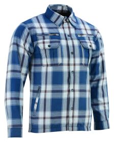 DS4673 Armored Flannel Shirt - Blue, White & Maroon (size: S)