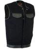 RC991 Men&#039;s Black Denim Single Panel Concealment Vest W/Leather