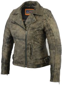 DS836 Women&#039;s Updated Stylish Antique Brown M/C Jacket (size: S)