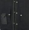 RC991 Men&#039;s Black Denim Single Panel Concealment Vest W/Leather