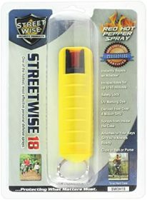 Streetwise 18 Stream Pepper Spray 0.5 oz Hard-case (Color: Yellow)