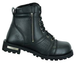 DS9731 Men's 6'' Side Zipper Plain Toe Boot W/Perforation (size: 7M)